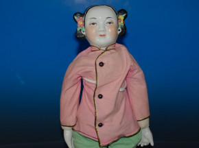 antique China porcelain doll * Chinese orig. clothes * at 1900