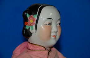 antique China porcelain doll * Chinese orig. clothes * at 1900