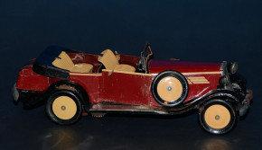 antique Car with clockwork Cabriolet coupé with suitcase * 1930