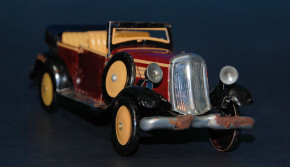 antique Car with clockwork Cabriolet coupé with suitcase * 1930