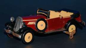 antique Car with clockwork Cabriolet coupé with suitcase * 1930