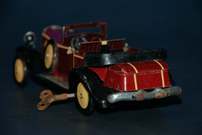 antique Car with clockwork Cabriolet coupé with suitcase * 1930