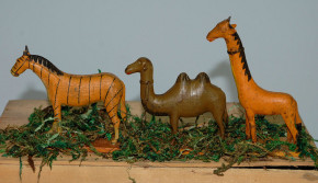 10 antique Erzgebirge Menagerie animals exotics Seiffen at 1860