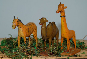 10 antique Erzgebirge Menagerie animals exotics Seiffen at 1860