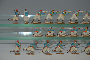 26 antike Zinnfiguren Türken o. Marokaner im Kampf * um 1880