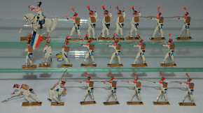 22 antike Zinnfiguren Franzosen napoleonische Truppen um 1880