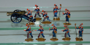 11 antike Zinnfiguren * franz. Artillerie Truppe * um 1880-1890