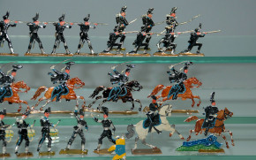 66 antike Zinnfiguren * Kavallerie & Infanterie * um 1880-1890