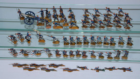 70 antike Zinnfiguren preuss. Infanterie & Artillerie * um 1880