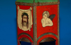 seltener Kerzenanzünder & Löscher * litho. Blech um 1880-1890