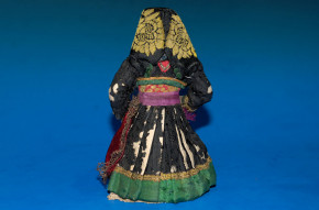 antike Biedermeier Wachskopf Puppenstubenpuppe * um 1850