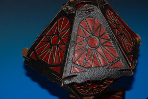 3 antike Pappe Laternen Lampions für Kerzen * 20er bis 30er J.