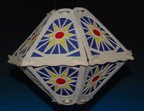 3 antike Pappe Laternen Lampions für Kerzen * 20er bis 30er J.