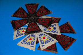 3 antike Pappe Laternen Lampions für Kerzen * 20er bis 30er J.