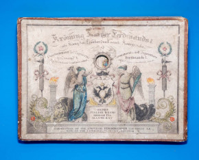 uralter Guckkasten - Pepeshow Krönung Kaiser Ferdinands I. * von 1836